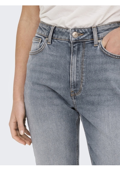 Only Bayan Düz Kesim Yüksek Bel Kot Pantolon 15338328 Mavi