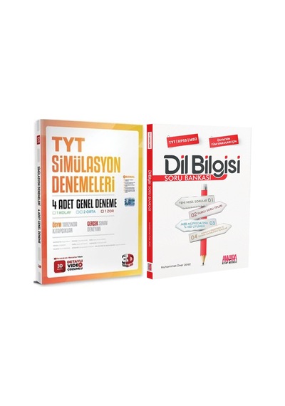 3d Tyt 4 Lü Simülasyon Deneme Ve Akm Dil Bilgisi Soru Bankası Seti 2 Kitap