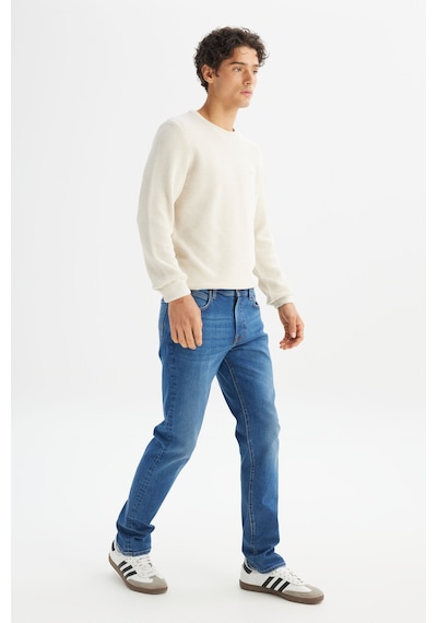 Lee Pamuklu Straight Fit Cepli Esnek Jean Denim Kot Pantolon Mavi