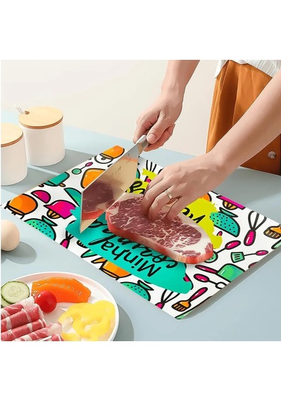 Ayrex Desenli Cam Kesim Panosu, Kaydırmaz Silikonlu Taban, Mutfak İçin, 35x25 Cm Minha Cozinha Diğer