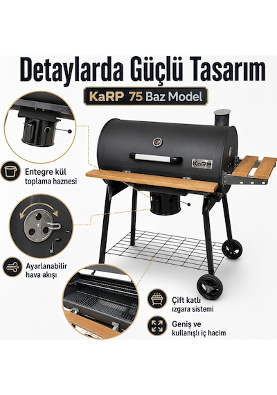 Karp 750KP S1 Kömürlü Mangal Barbekü + Önlük