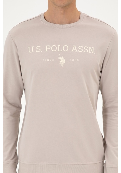 U.S. Polo Assn. Erkek Regular Fit Bisiklet Yaka Taş İnce Basic Sweatshirt 50313743-VR049