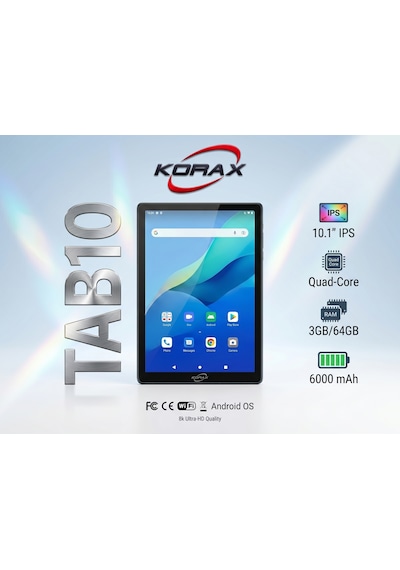 Korax KRX-TAB10 10.1" 3 GB 64 GB Android Tablet