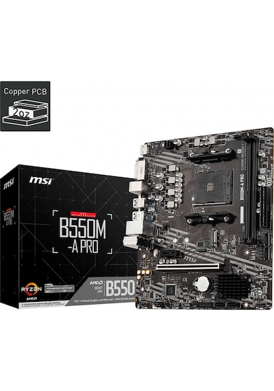 MSI B550M-A PRO AMD B550 4600 MHz (OC) DR4 Soket AM4 mATX Anakart