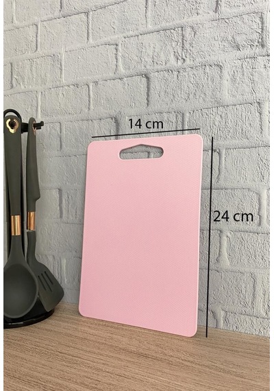 Kesme Tahtası Plastik Pembe 14x24 cm