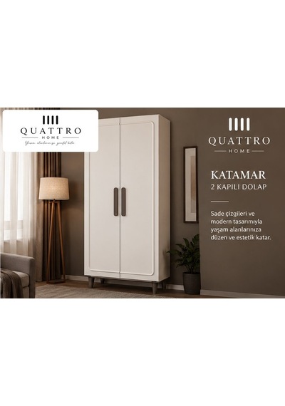 Katamar 2 Kapaklı Dolap Krem