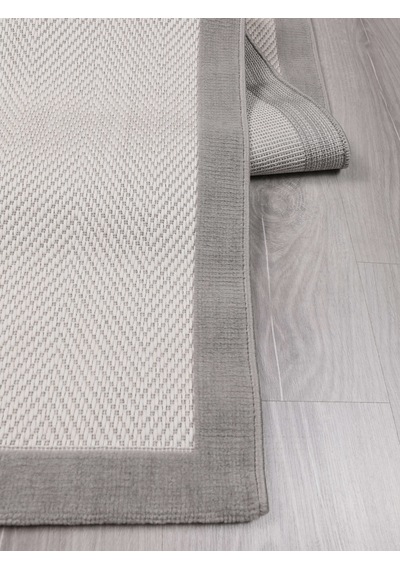 My Evilla Vektör Sisal Halı Kaymaz Taban Silinebilir Yıkanabilir Modern Salon Mutfak Koridor Halısı Beyaz Gri