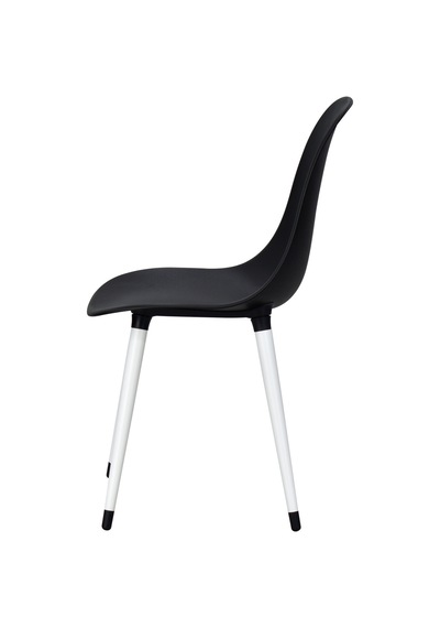Vilinze Eames Beyaz Ahşap Ayak Plastik Siyah Sandalye