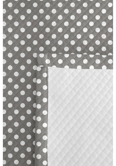 Gri Puantiyeli Modern Genç Odası Tek Kişilik Pike Takımı-geometrik 160x220 Cm Kapitone Yatak Örtüsü Ayazlı Çiçek Gölgesi
