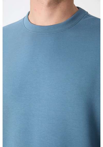 Tommy Life Orman Yeşili Basic O Yaka Rahat Form Erkek Sweatshirt - 88053 Yeşil