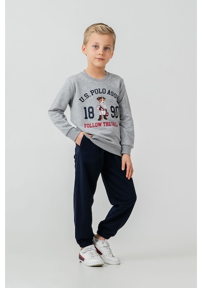 U.S. Polo Assn. Erkek Çocuk Baskılı Gri Uzun Kol Eşofman Takımı Us2632-c-v1 Us2632-c-v1