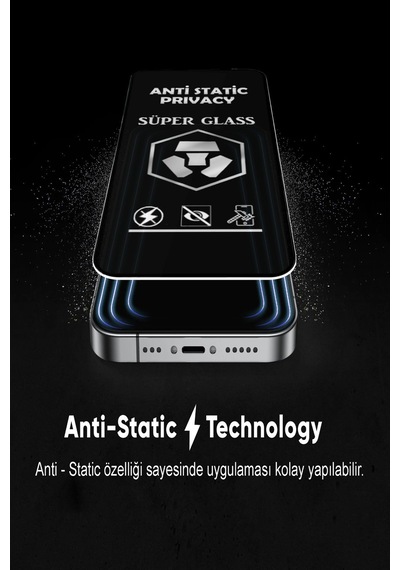Apple iPhone Uyumlu 15 Pro Max Tam Kaplayan Anti Statik Hayalet Süper Cam Ekran Koruyucu