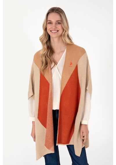 U.s. Polo Assn. Kadın Kum Melanj Panço 50293029-vr123 Kum Melanj Kum Rengi