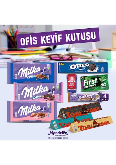 Ofis Keyif Kutusu- Çikolata-bisküvi-sakız-şeker