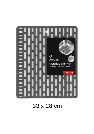 Dikdörtgen Lavabo Matı 33x28 Cm Kaymaz Esnek Koruyucu Mat Plastik Siyah Diğer
