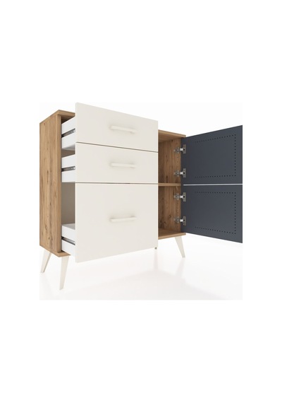 Arges Şifonyer Tek Raflı 3 Çekmeceli 2 Kapaklı 88x30x80 Çam-antrasit/aytaşı Antrasit/aytaşı Arges Şifonyer Tek Raflı 3 Çekmeceli 2 Kapaklı 88x30x80 Çam-antrasit/aytaşı Antrasit/aytaşı
