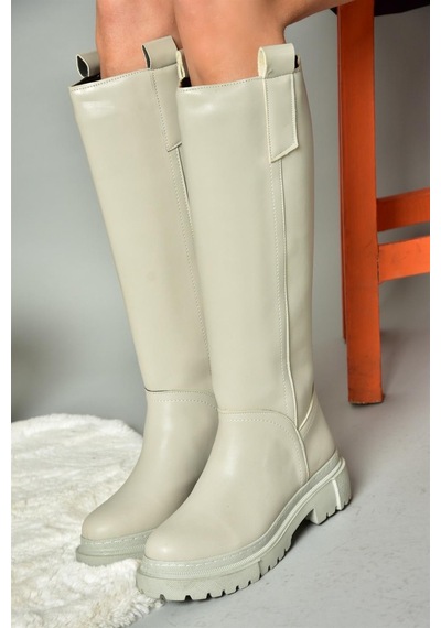 Fox Shoes R973201109 Gri Kalın Tabanlı Kadın Çizme Gri