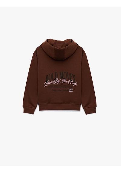 Koton Pamuklu Uzun Kollu Baskılı Oversize Kapşonlu Sweatshirt Kahverengi 6wkg10177ak Kahve Koton Pamuklu Uzun Kollu Baskılı Oversize Kapşonlu Sweatshirt Kahverengi 6wkg10177ak Kahve
