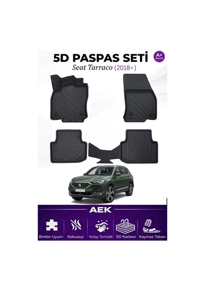 Seat Tarraco 2018+ Araca Özel Havuzlu "karbon" Paspas Takımı