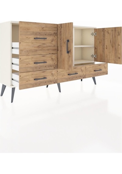 Arges Konsol 4 Raflı 5 Çekmeceli 2 Kapaklı 132x30x83 Aytaşı-çam/çam Çam/çam Arges Konsol 4 Raflı 5 Çekmeceli 2 Kapaklı 132x30x83 Aytaşı-çam/çam Çam/çam