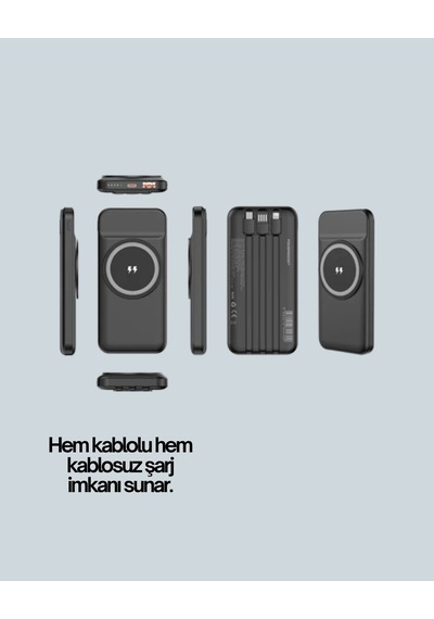 Northcity 10000mah Kablosuz Şarjlı Hızlı Powerbank Şarj Derdi Olmayan Özgürlük