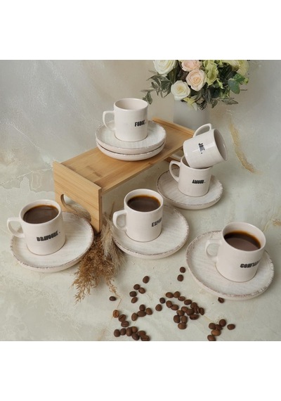 Deep Collection Mottolu Nordic Kahve Takımı 12 Parça 6 Kişilik 22650-55 Çok Renkli
