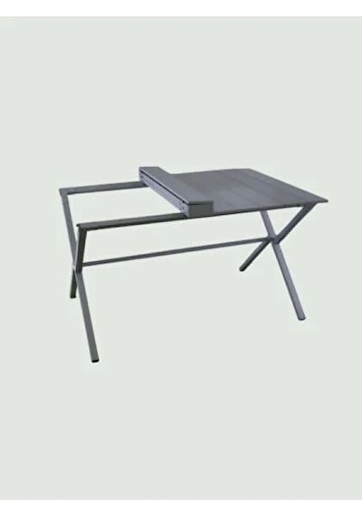 Ankabey06 Yerli 6 Kişilik Katlanabilir Kamp Masası 110x72 Cm Alüminyum Ayaklı Galvaniz Sac 55 Kg Taşıma Taşıma Çantalı Gri