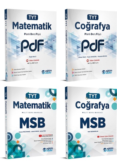 Eğitim Vadisi Tyt Matematik + Coğrafya Pdf + Msb Seti 4 Kitap 2023