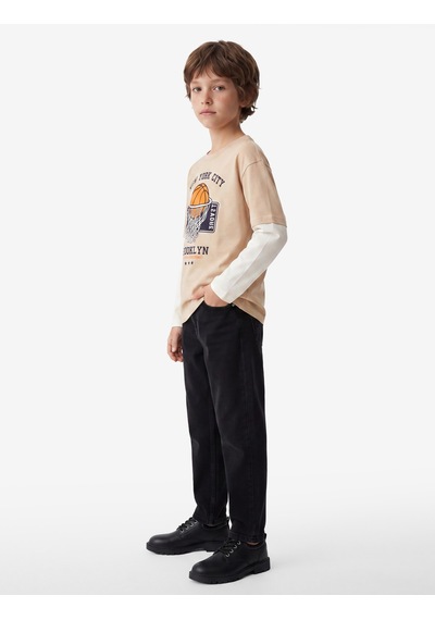 Koton Pamuklu Kontrast Reglan Kollu Bisiklet Yaka Uzun Kollu Baskılı Tişört Bej 7wkb10399tk Ekru Koton Pamuklu Kontrast Reglan Kollu Bisiklet Yaka Uzun Kollu Baskılı Tişört Bej 7wkb10399tk Ekru