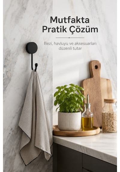Alper Banyo Mat Siyah Solo Havlu Kağıdı Askısı, Yapışkanlı Ve Vidalı Montaj