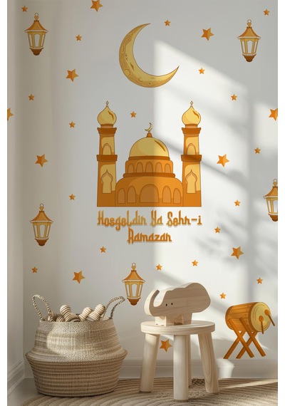Hoşgeldin Ya Şehri Ramazan Temalı Özel Renklerde Özel Tasarım Ramazanı Şerif Sticker Seti Dijital Baskı