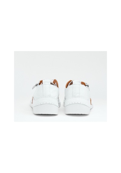 Derinet Günlük Hakiki Deri Kadın Sneaker Beyaz Beyaz
