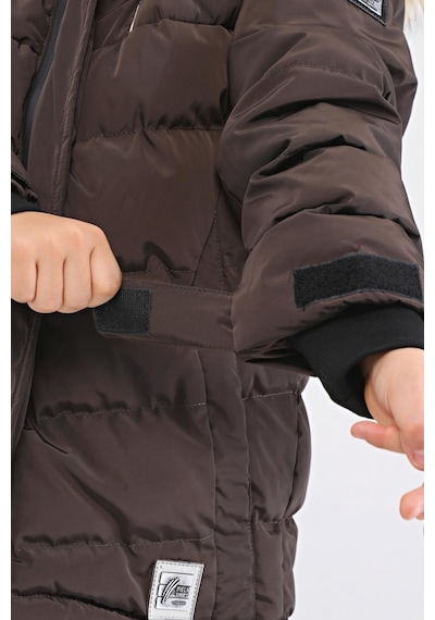 Natural Kürklü Erkek Çocuk Kaban 51237 Kahve