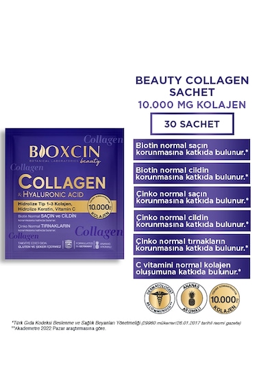 Bioxcin Beauty Collagen Hyaluronic Acid 30 Saşe