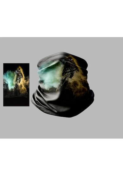 Buffalo Bisiklet Tasarımlı Motorcu Çok Amaçlı Outdoor Boyunluk Unisex Bandana Siyah