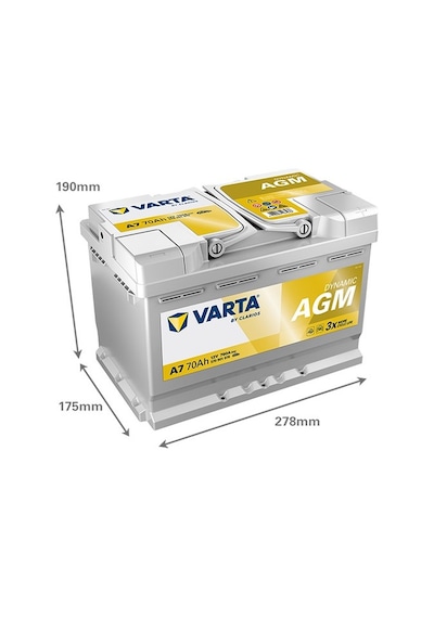 Varta A7 12v 70ah 760a Dynamıc Start Stop Agm Akü Üretim Tarihi:2025