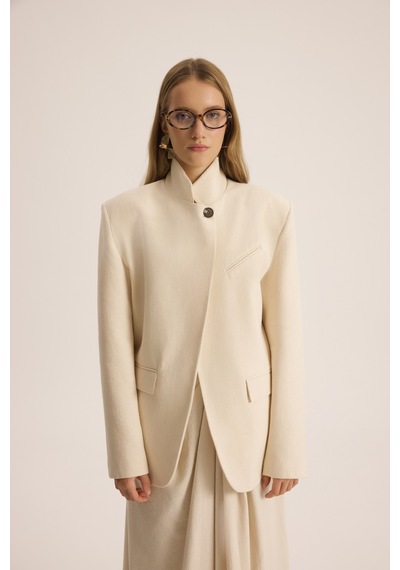 Mai Studios Co. Lagoon Dik Yaka Bej Blazer Bej