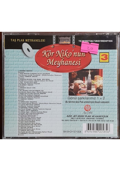 Plak Değildir Cd Dir Cd Kör Niko'nun Meyhanesi Sevilen Meyhane