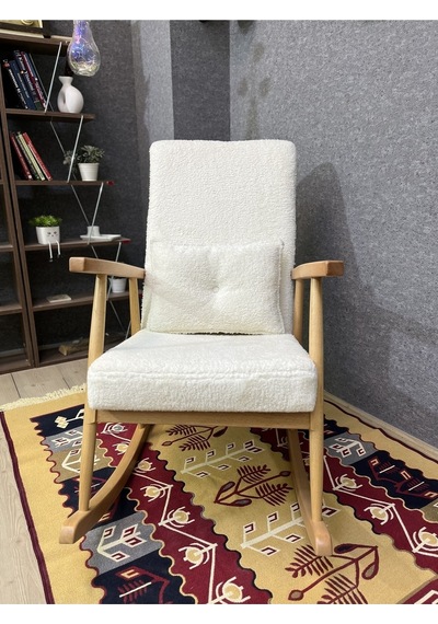 Asedia Trend Naturel Teddy Krem Sallanan Sandalye