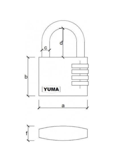Yuma Enka703 3 Basamaklı Şifreli Pirinç Asma Kilit 20 MM