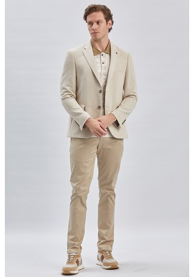 İmza Bej Desenli Örme Mono Yaka Likralı 6 Drop Slim Fit Dar Kesim Casual Ceket 1002240157-bej Bej İmza Bej Desenli Örme Mono Yaka Likralı 6 Drop Slim Fit Dar Kesim Casual Ceket 1002240157-bej Bej