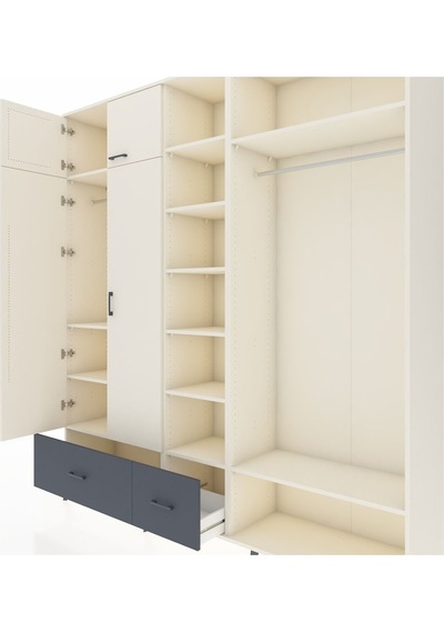Hyperion Dolap 12 Raflı 2 Çekmeceli 2 Askılı 220x44x243 Aytaşı-aytaşı/antrasit Aytası/antrasıt Hyperion Dolap 12 Raflı 2 Çekmeceli 2 Askılı 220x44x243 Aytaşı-aytaşı/antrasit Aytası/antrasıt