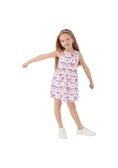 Rolypoly Florals Kız Çocuk Elbise Pembe