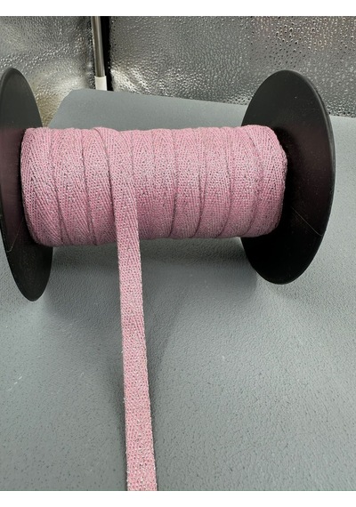 Paşateks 1 Cm Balıksırtı Simli Şerit-5 Metre-pembe