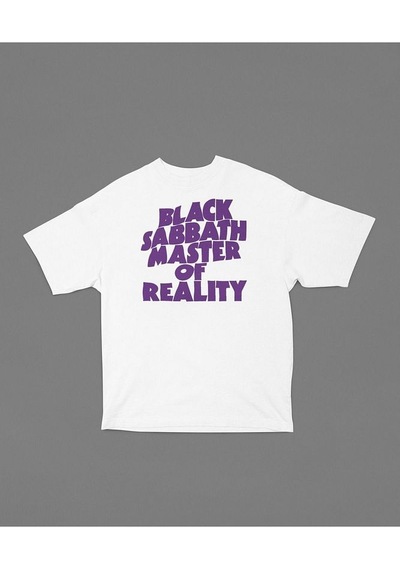 Black Sabbath Master Of Reality Yazılı Unisex Oversize Müzik Grub Beyaz