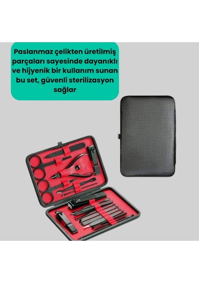 17 Parçalık Profesyonel Manikür Seti Paslanmaz Çelik Yeni Nesil