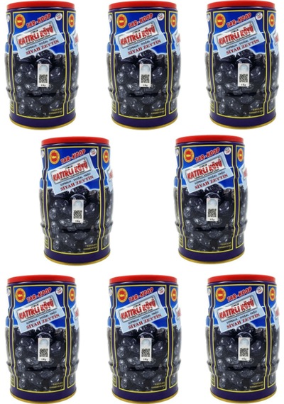 Gemlik Katırlı Köyü Tar-Koop Sofralık Siyah Zeytin 8 x 1 KG