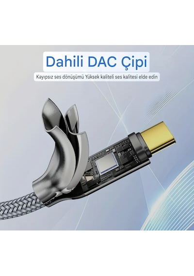 Riksoin Type-c To 3.5mm Jack Aux Dac Çip+hi-fi Ses + Ce Lisanslı Riksoin Type-c To 3.5mm Jack Aux Dac Çip+hi-fi Ses + Ce Lisanslı