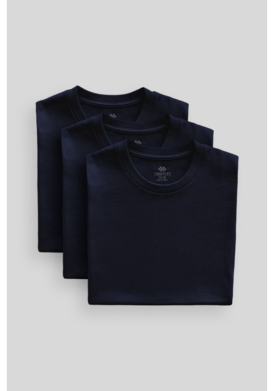 Tommylife Standart Fit Basic O Yaka 3lü Paket Lacivert Erkek T-shirt 87911 Lacivert