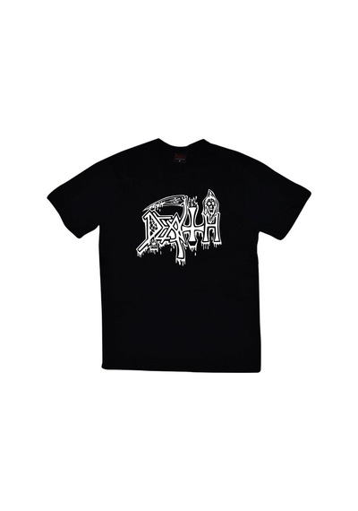 Stoned&Fame Death Baskılı T-shirt SIYAH